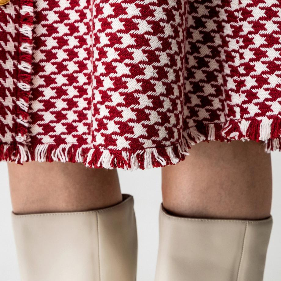 Manor Woman Hahnentritt Midirock mit Knöpfen  