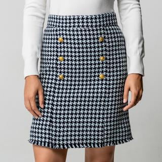 Manor Woman Gonna Midi Pied-de-Poule Effetto Incrociato  