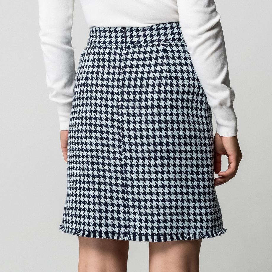 Manor Woman Jupe Midi Pied-de-Poule Effet Croisé  