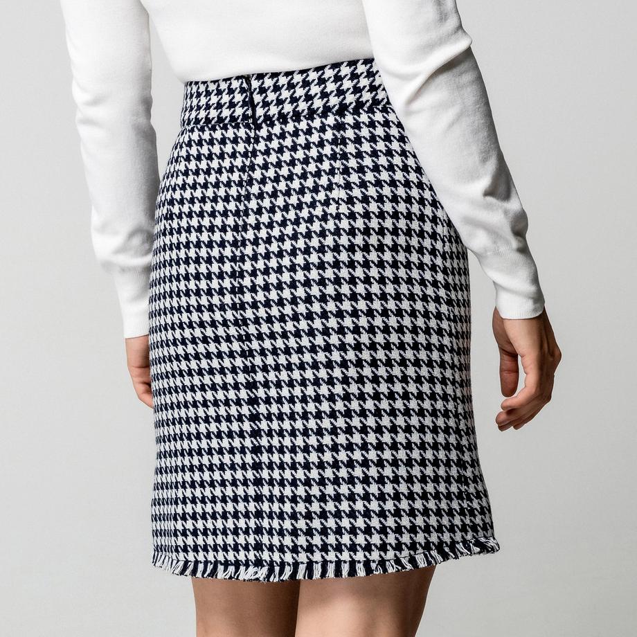 Manor Woman Gonna Midi Pied-de-Poule Effetto Incrociato  