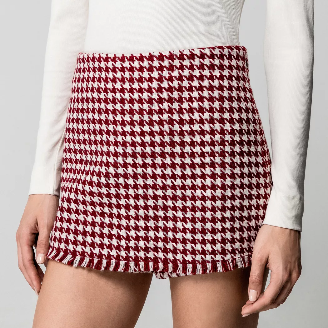 Manor Woman Hahnentritt Muster Shorts Red 44