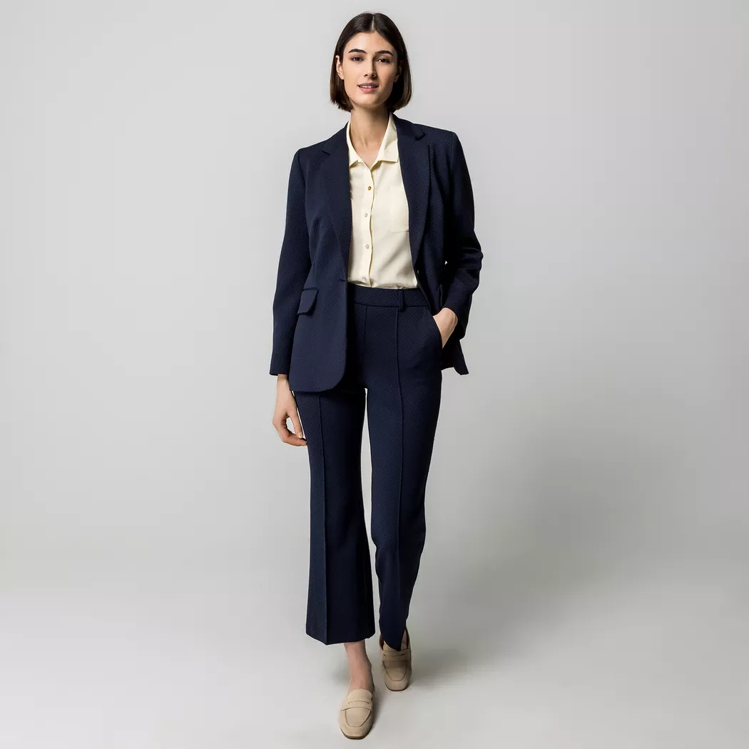 Manor Woman Wide Leg Trousers Navy Size 44