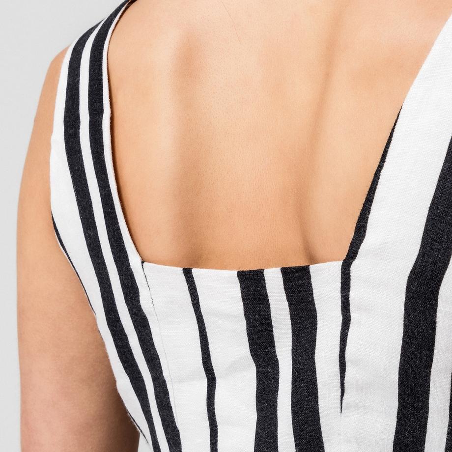 Manor Woman Top rayé sans manches col en V  