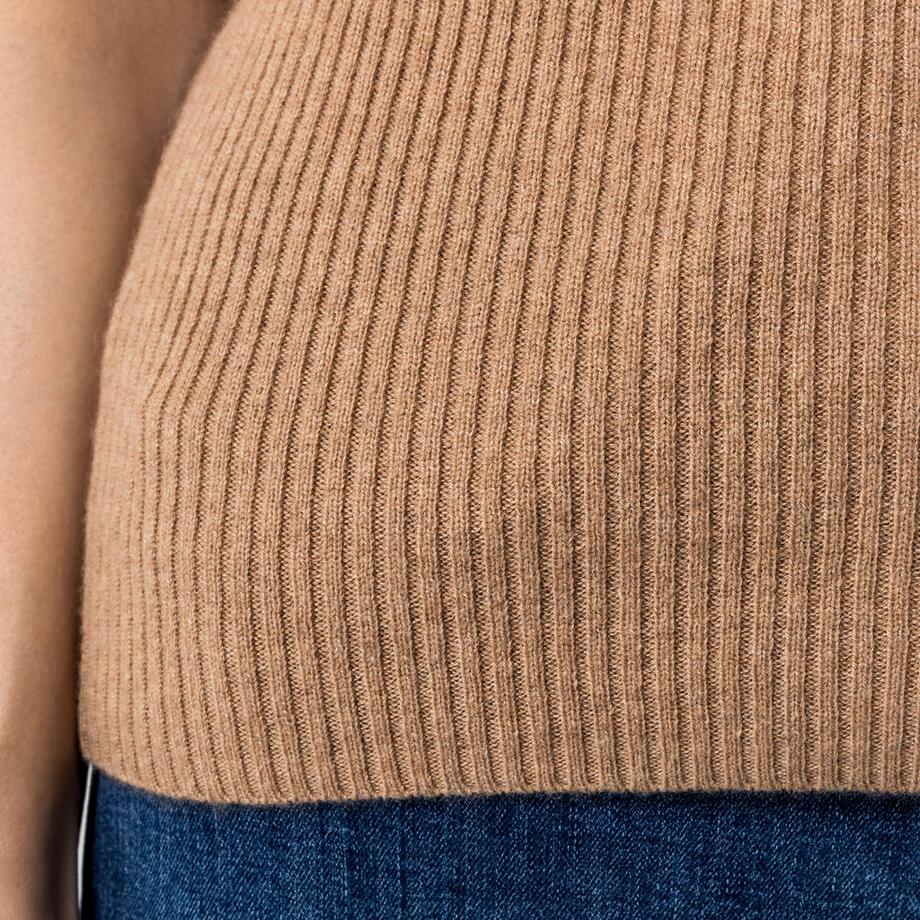 Manor Woman Cachemire Maille Côtelée Col V Pull Manches Courtes  