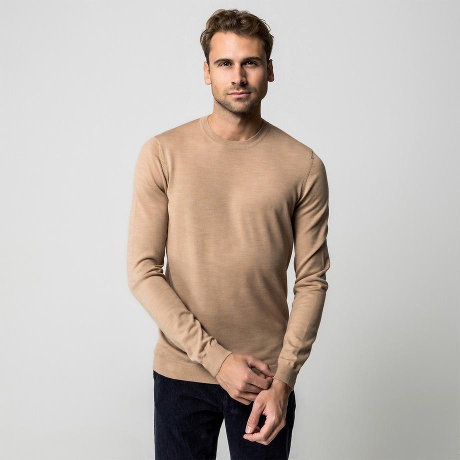 Manor Man Pull Col Rond Maille Fine  