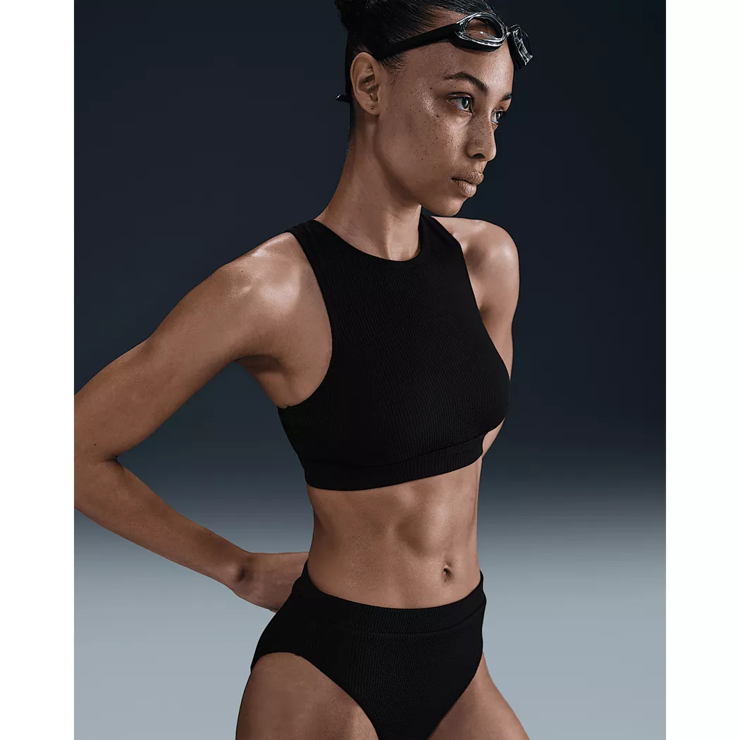Nike Elevated High Neck Bikini Top Black XL