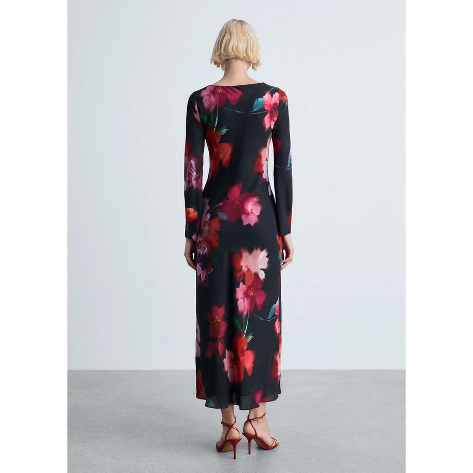 MANGO ALLEGRA2 Vestito Midi Maniche Lunghe Stampa Floreale  