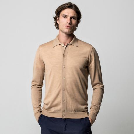 Manor Man Cardigan Regular Fit en Laine Mérinos  