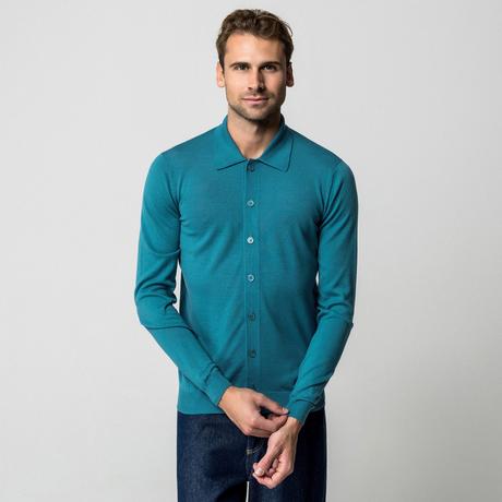 Manor Man Cardigan Regular Fit en Laine Mérinos  