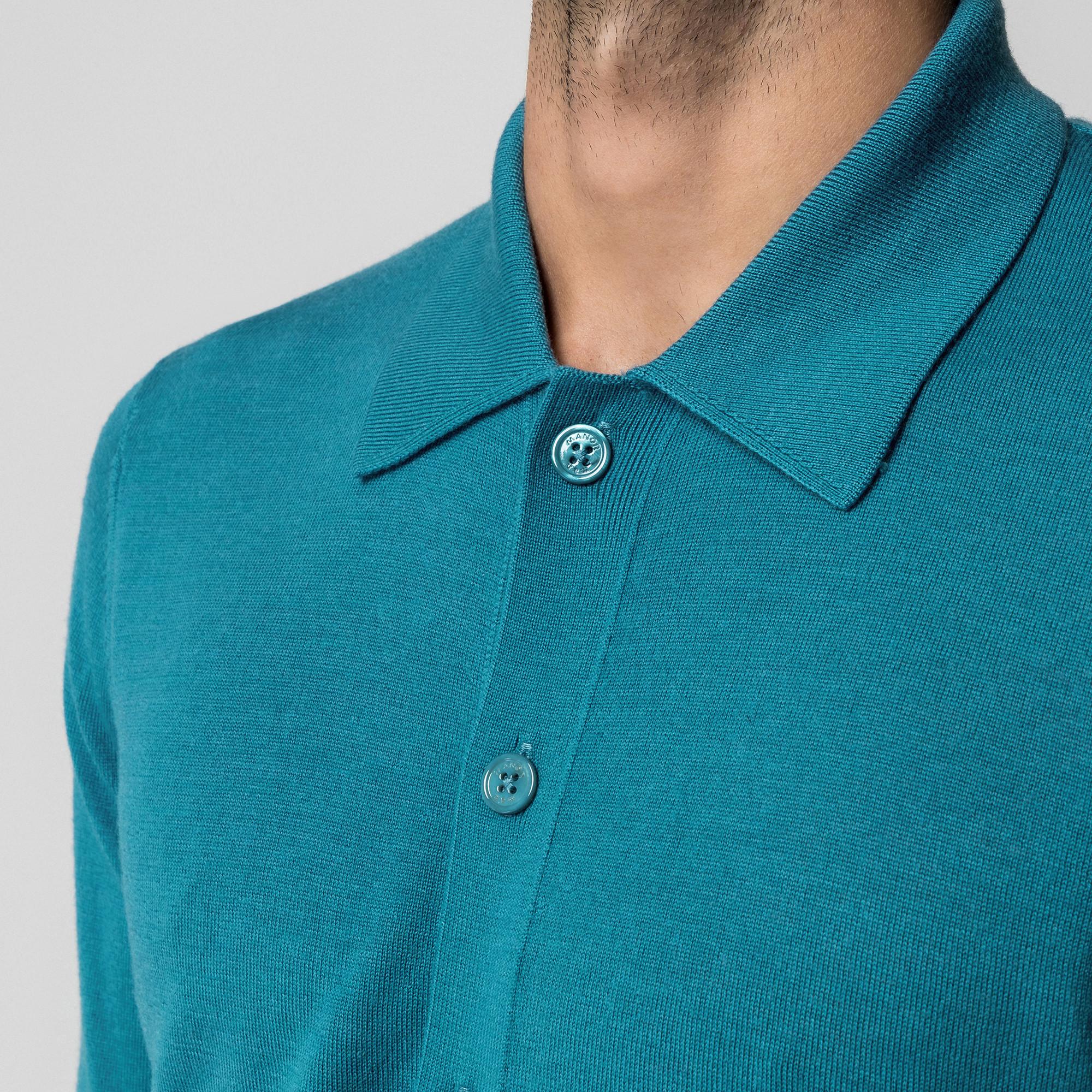 Manor Man Cardigan Regular Fit en Laine Mérinos  