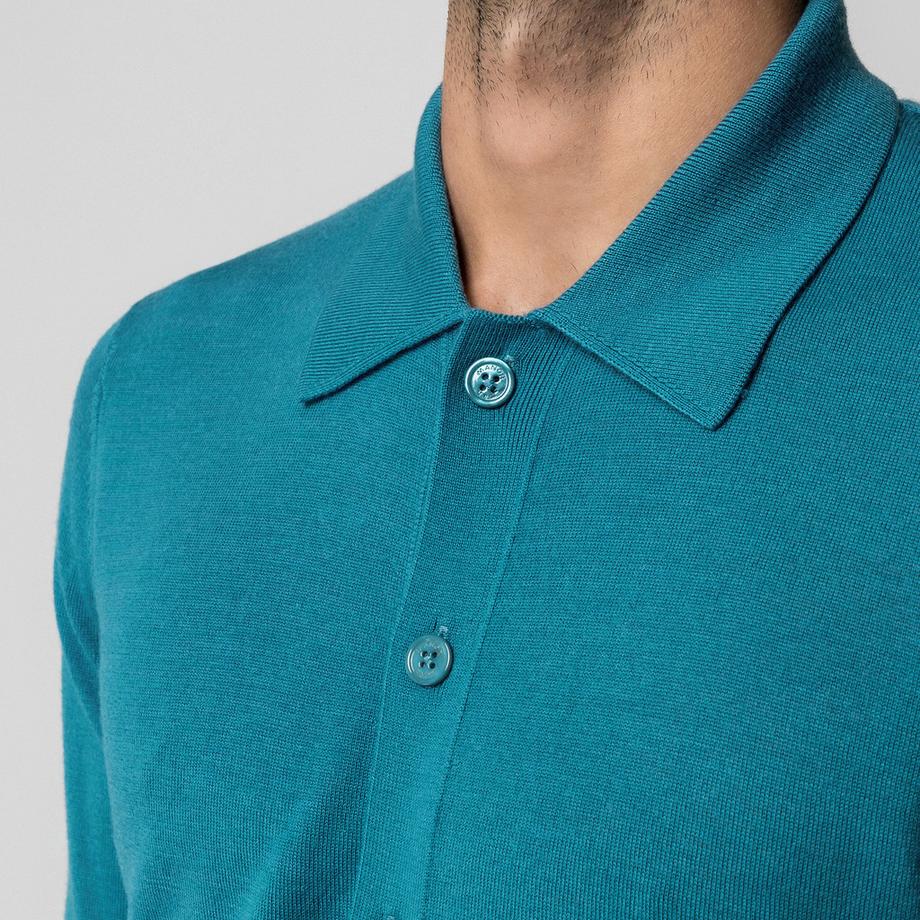 Manor Man Cardigan en Laine Mérinos avec Col Rabattu  