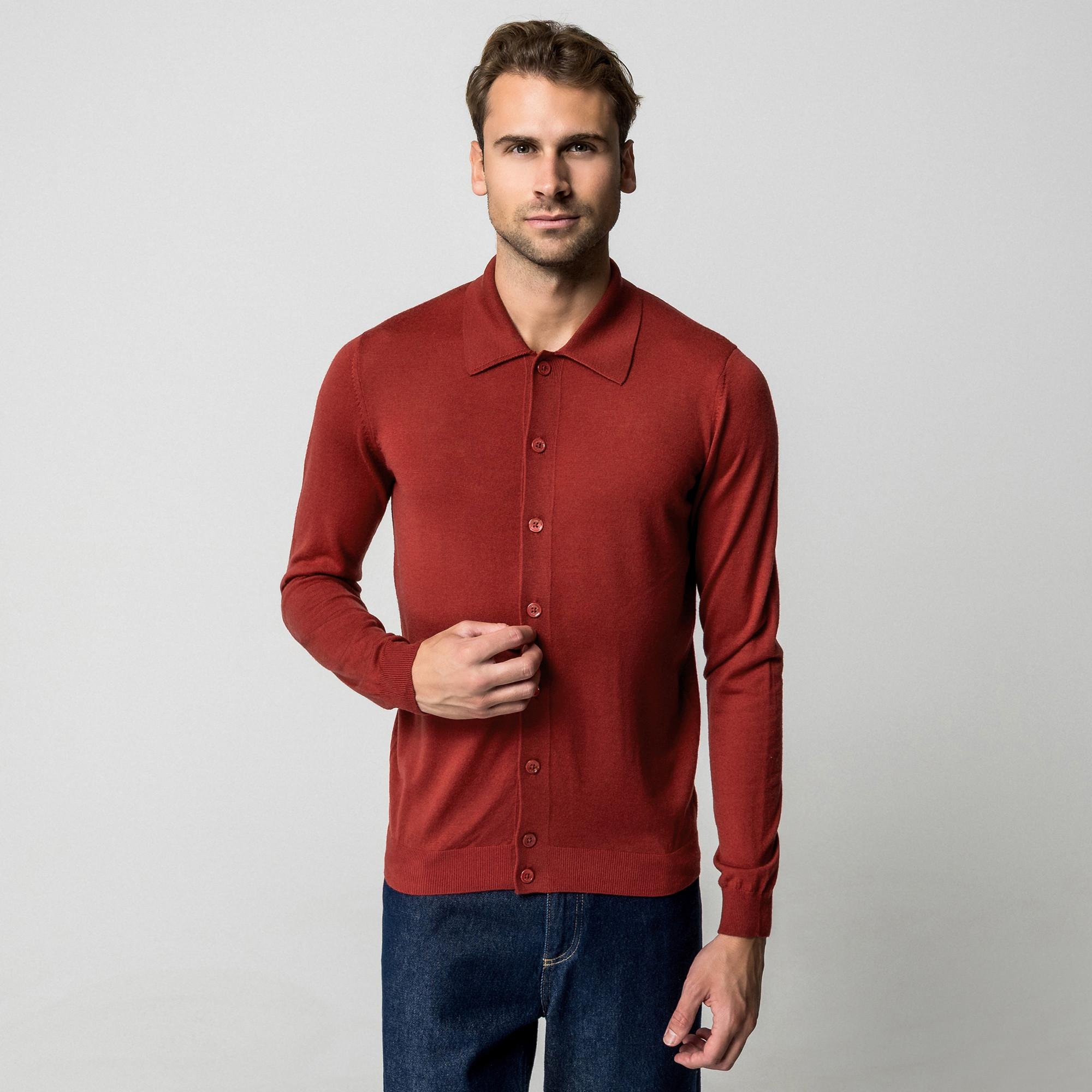 Manor Man Cardigan Regular Fit en Laine Mérinos  