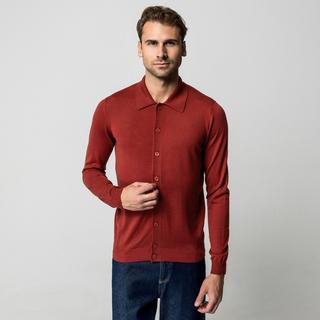 Manor Man Cardigan Regular Fit en Laine Mérinos  