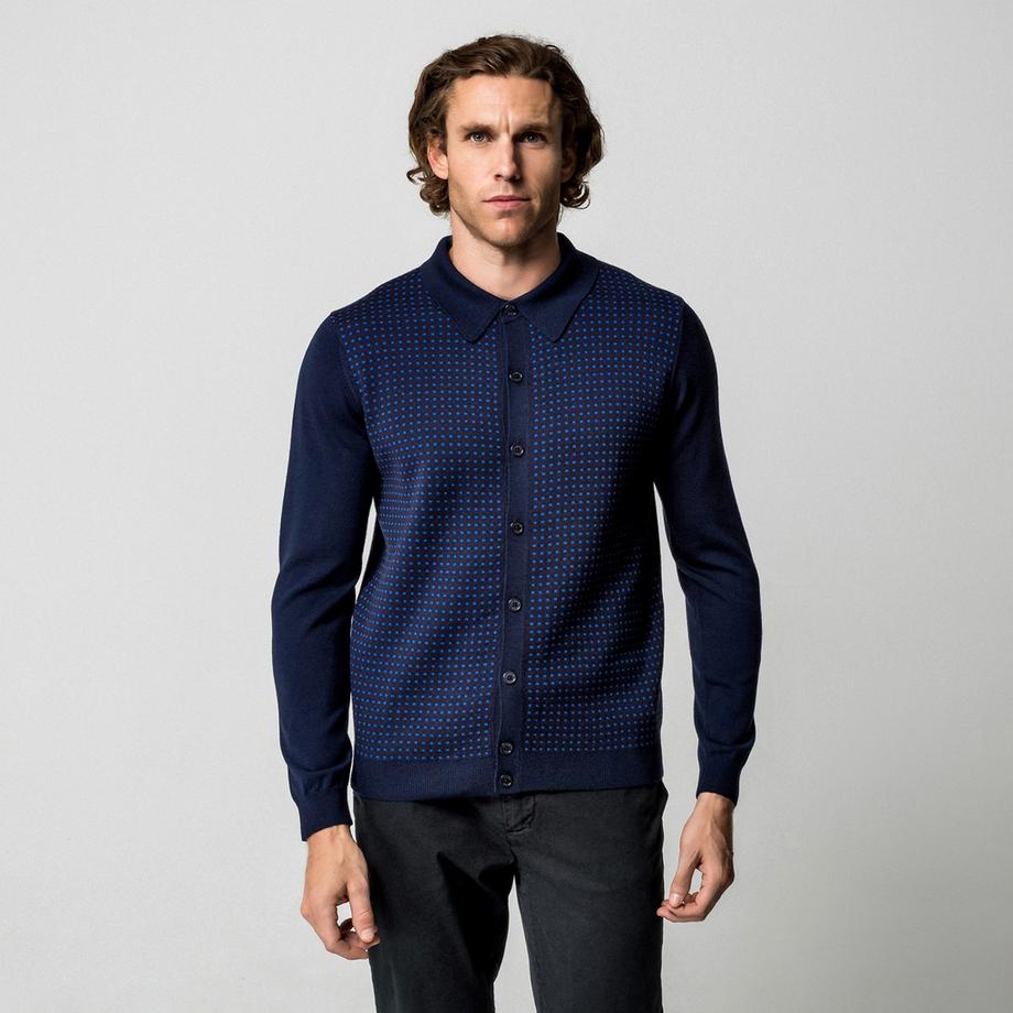 Manor Man Maglione Abbottonato Fantasia  