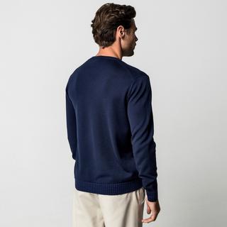 Manor Man V-Ausschnitt Pullover gemusterte Bündchen  