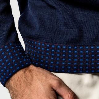 Manor Man V-Ausschnitt Pullover gemusterte Bündchen  