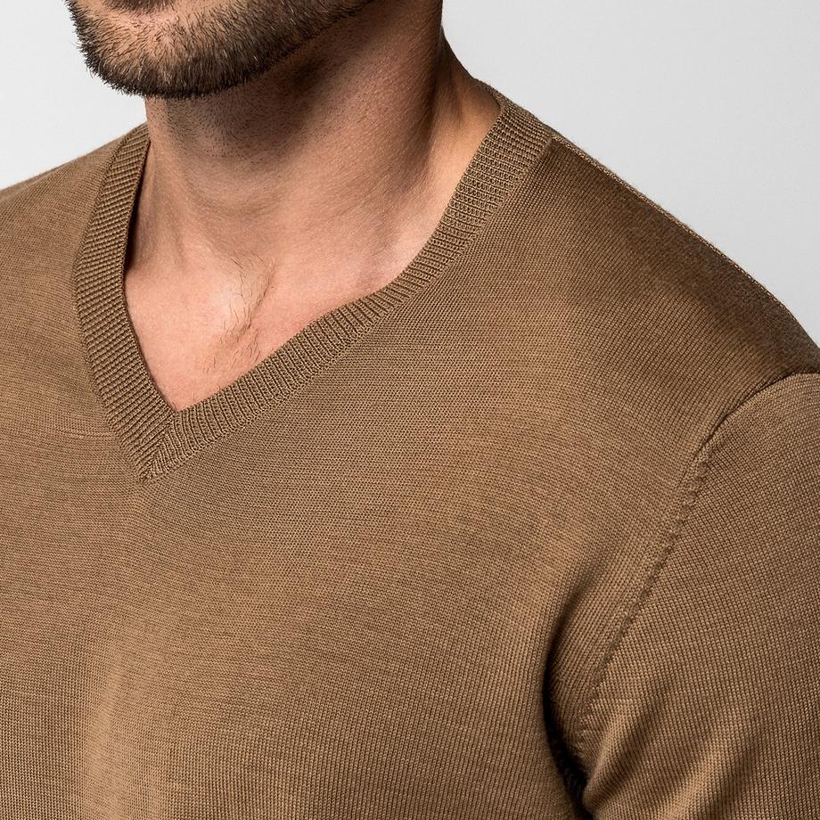 Manor Man Pull col V poignets à motifs  