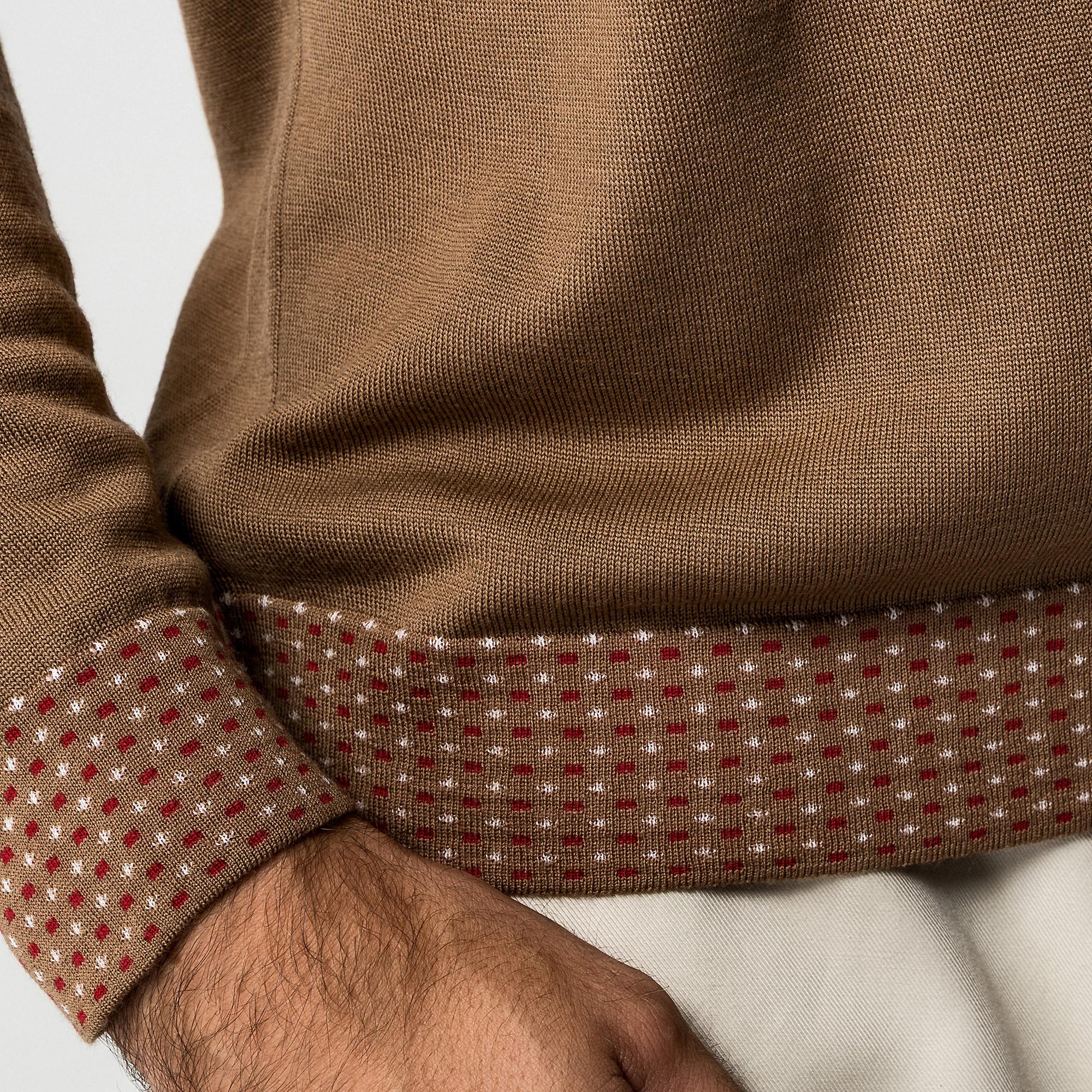 Manor Man Pull col V poignets à motifs  