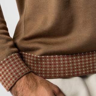 Manor Man Pull col V poignets à motifs  