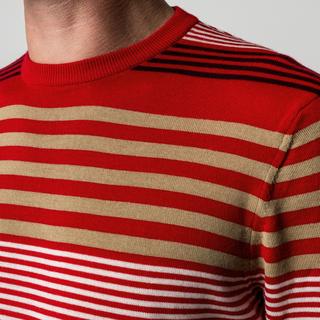 Manor Man Pull Rayé Col Rond  