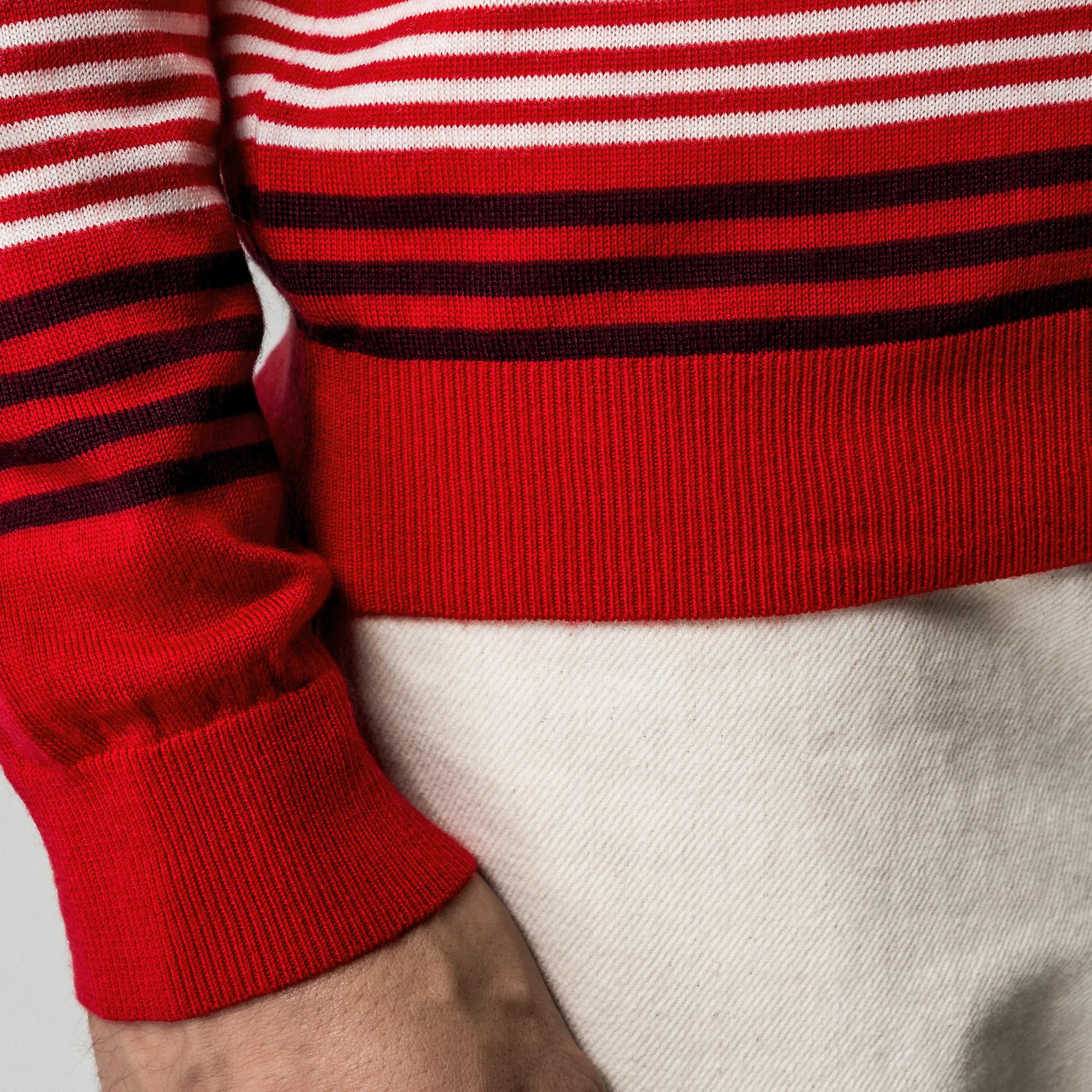 Manor Man Pull Rayé Col Rond  