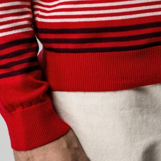 Manor Man Pull Rayé Col Rond  