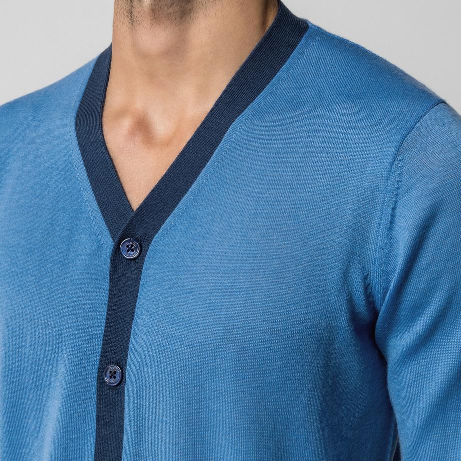 Manor Man Cardigan Homme Col V Maille Fine  