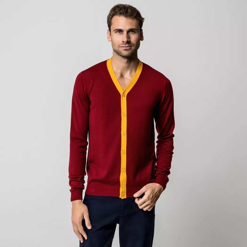 Manor Man - Cardigan, für Herren, Rot, Größe M