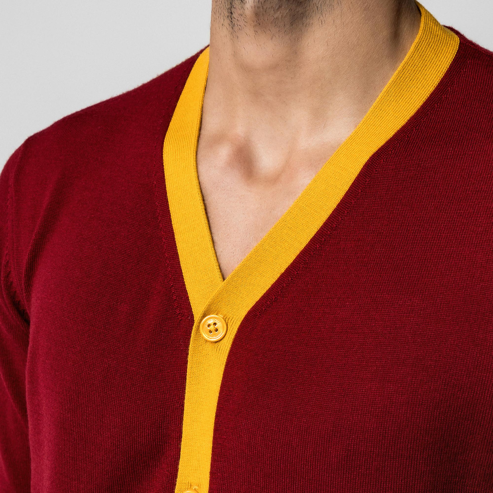 Manor Man Cardigan Col V Maille Fine  