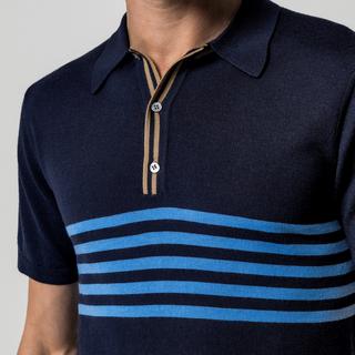 Manor Man Kurzarm Gestreifter Polo Pullover  