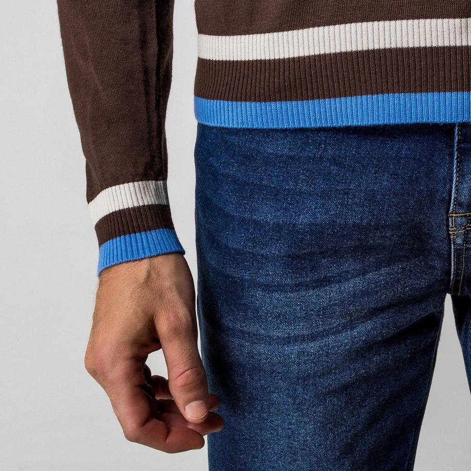 Manor Man Pullover Zip Collo Polo  