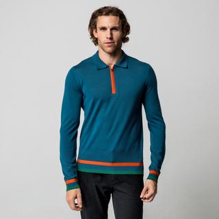 Manor Man Pullover avec fermeture éclair et col polo  