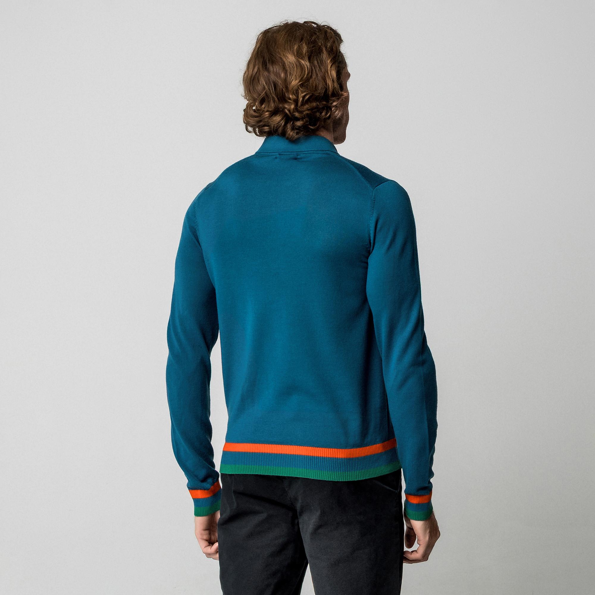 Manor Man Pullover avec fermeture éclair et col polo  