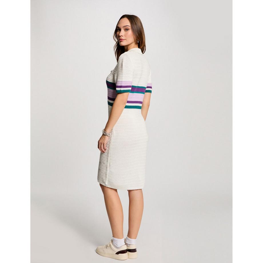 MORGAN Vestito Polo Maglia Rigato Maniche Corte  