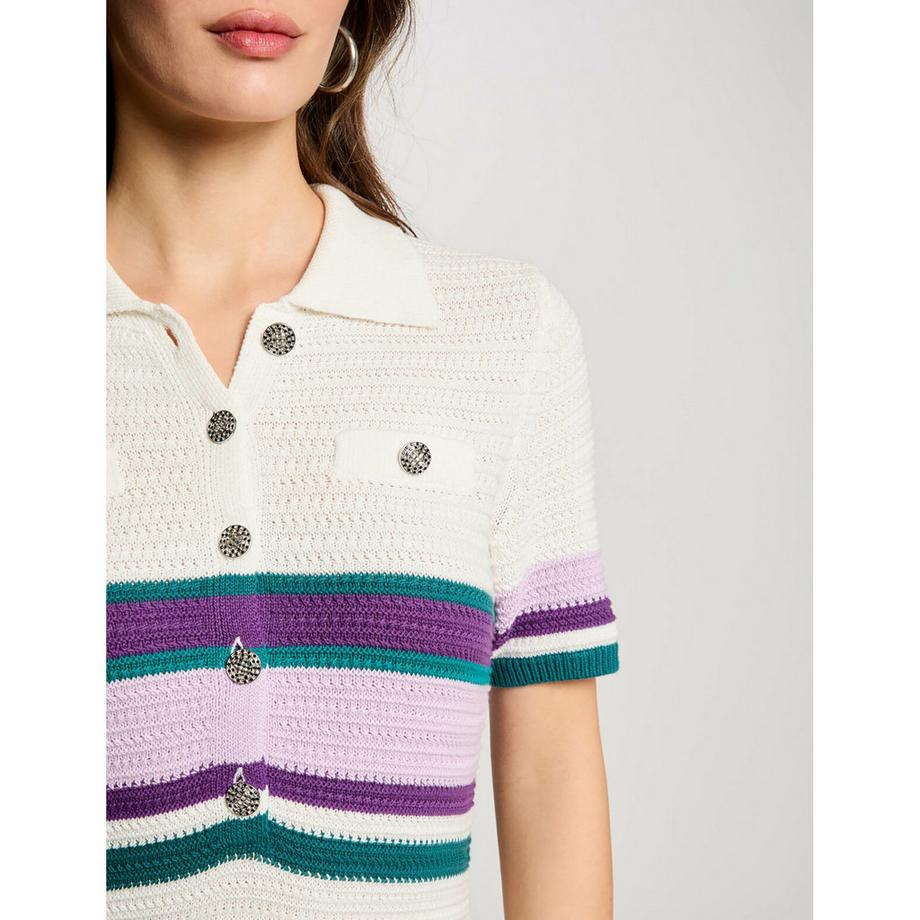 MORGAN Vestito Polo Maglia Rigato Maniche Corte  