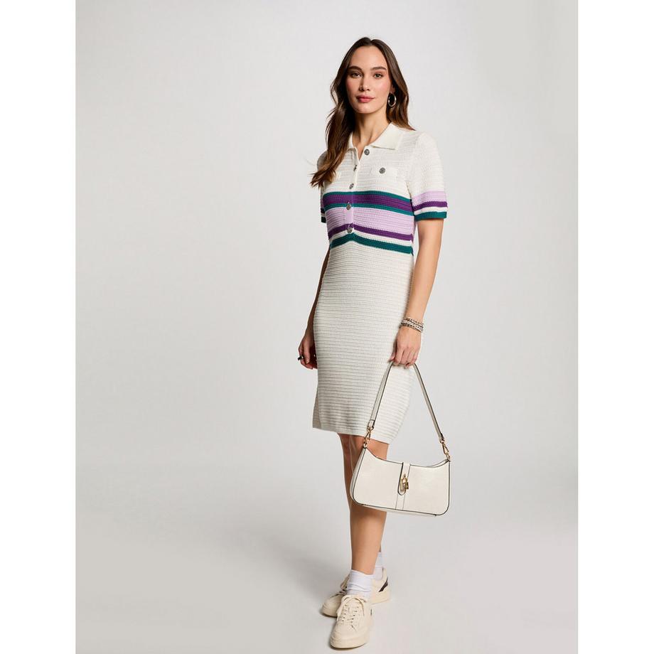 MORGAN Vestito Polo Maglia Rigato Maniche Corte  