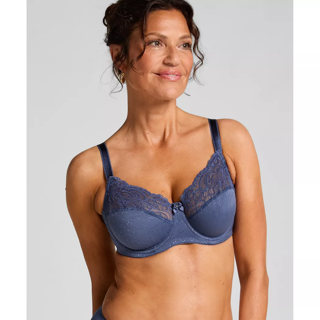 Hunkemöller - Bügel-BH, unwattiert, für Damen, Indigo, Größe 80F