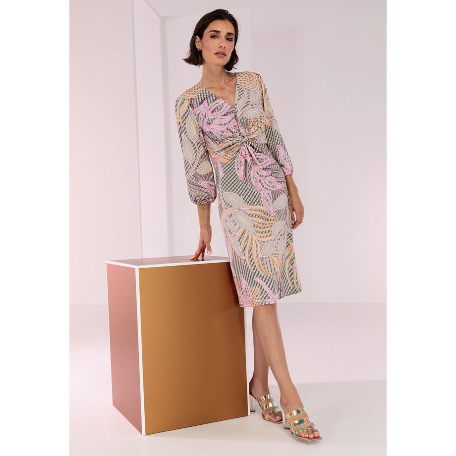 Bianca Robe Imprimée Détail Noué  