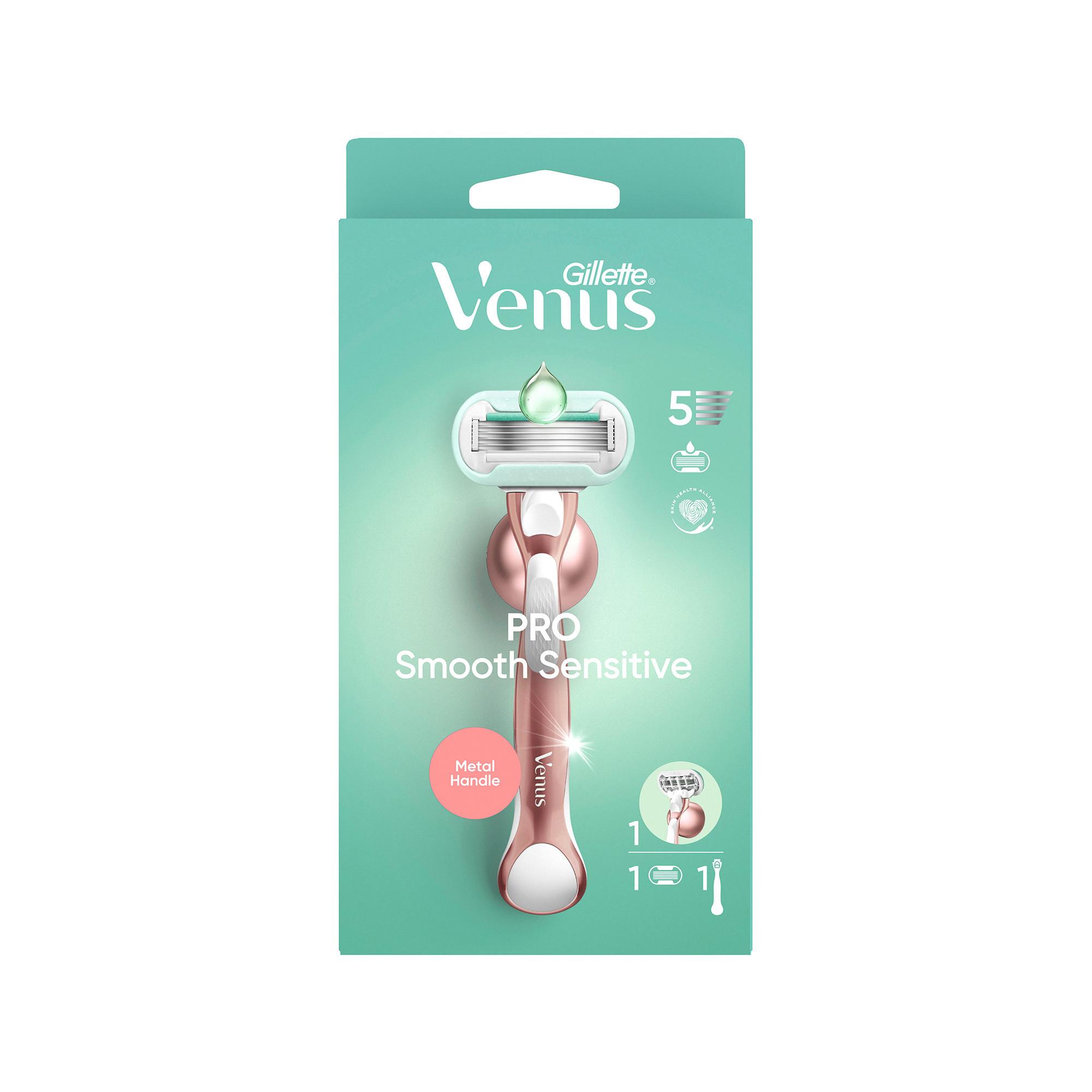 Gillette Venus  Rasoio da donna Pro Smooth Sensitive per pelli sensibili 