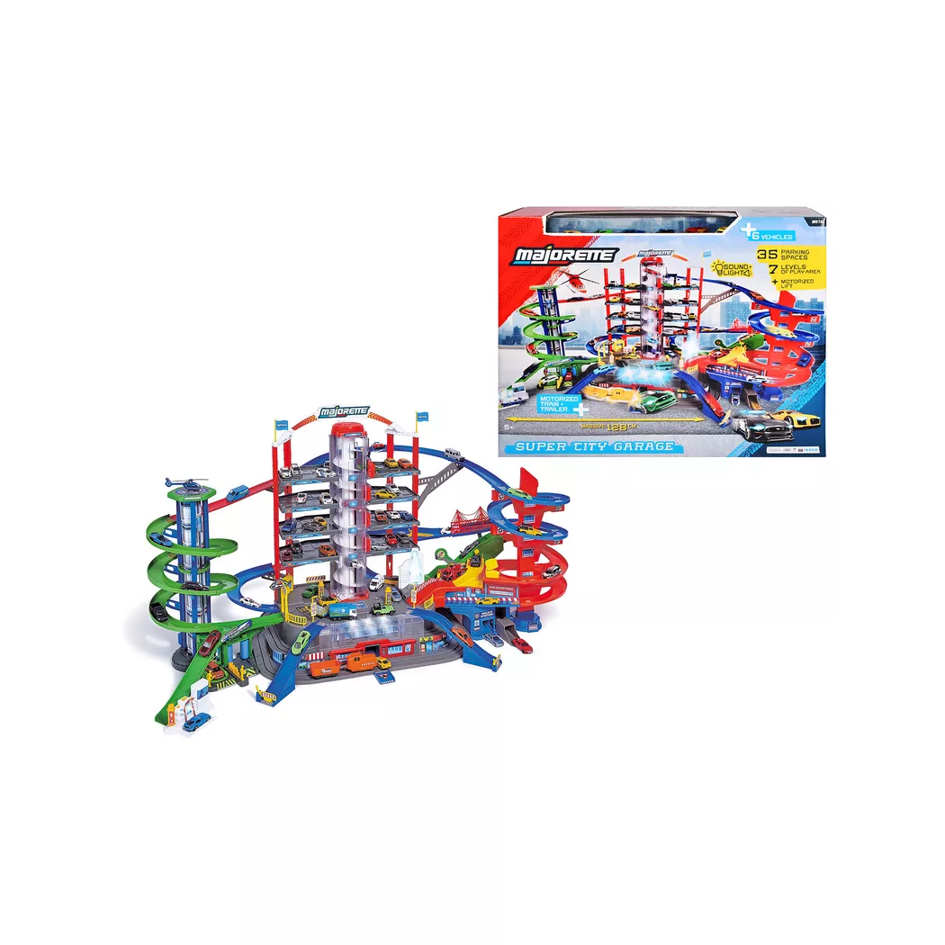Spiel-Parkhaus MAJORETTE "City Garage", bunt, Fahrzeug-Spielwelten, KinderB:128cm H:73cm T:78cm, Kunststoff, mit Licht und Sound, B:128cm H:73cm T:78cm