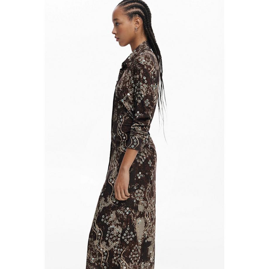 Desigual Gemustertes Midi Blusenkleid  