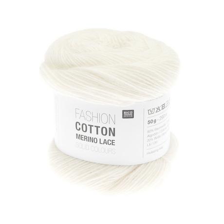 RICO-Design Filato per maglieria Fashion Cot. Merino Lace Solid 