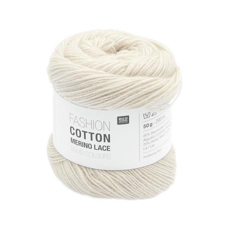 RICO-Design Filato per maglieria Fashion Cot. Merino Lace Solid 