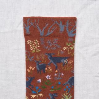 Bonne Maison Sous-Bois Sepia Woodland Chaussettes Motif  