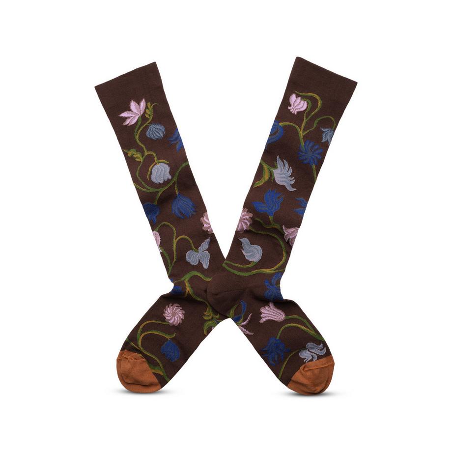 Bonne Maison Fleurs Châtaigne Calze al Ginocchio Floreali  