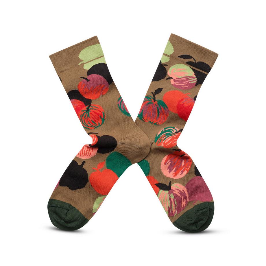 Bonne Maison CU2-01 Chaussettes Mi-Mollet Motif Pomme  