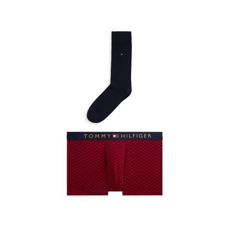 TOMMY HILFIGER Trunk Print & Sock Set Gold WB Multipack Hipster  