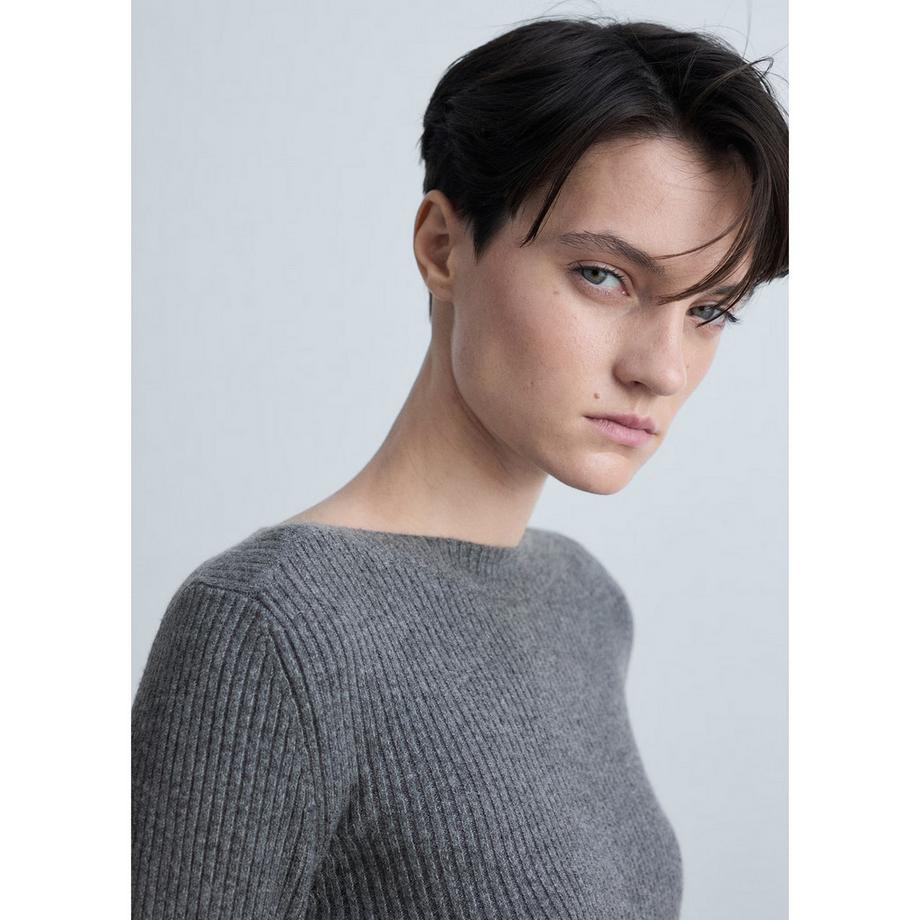 MANGO Brule Pull Fin Tricot Côtelé  