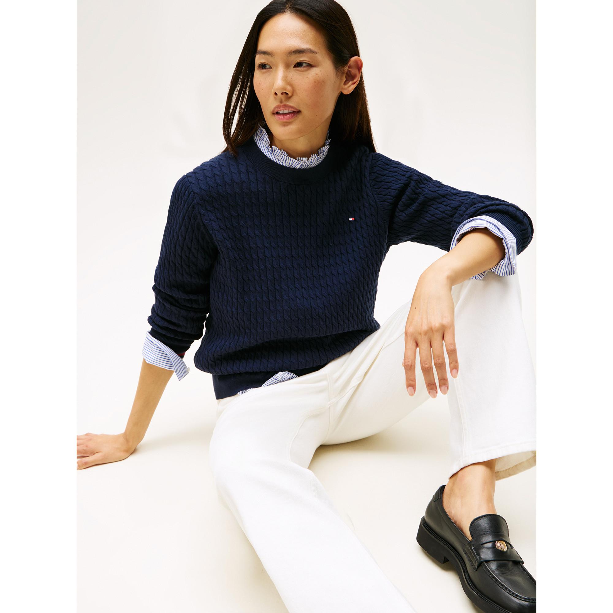 TOMMY HILFIGER Zopfmuster Pullover  