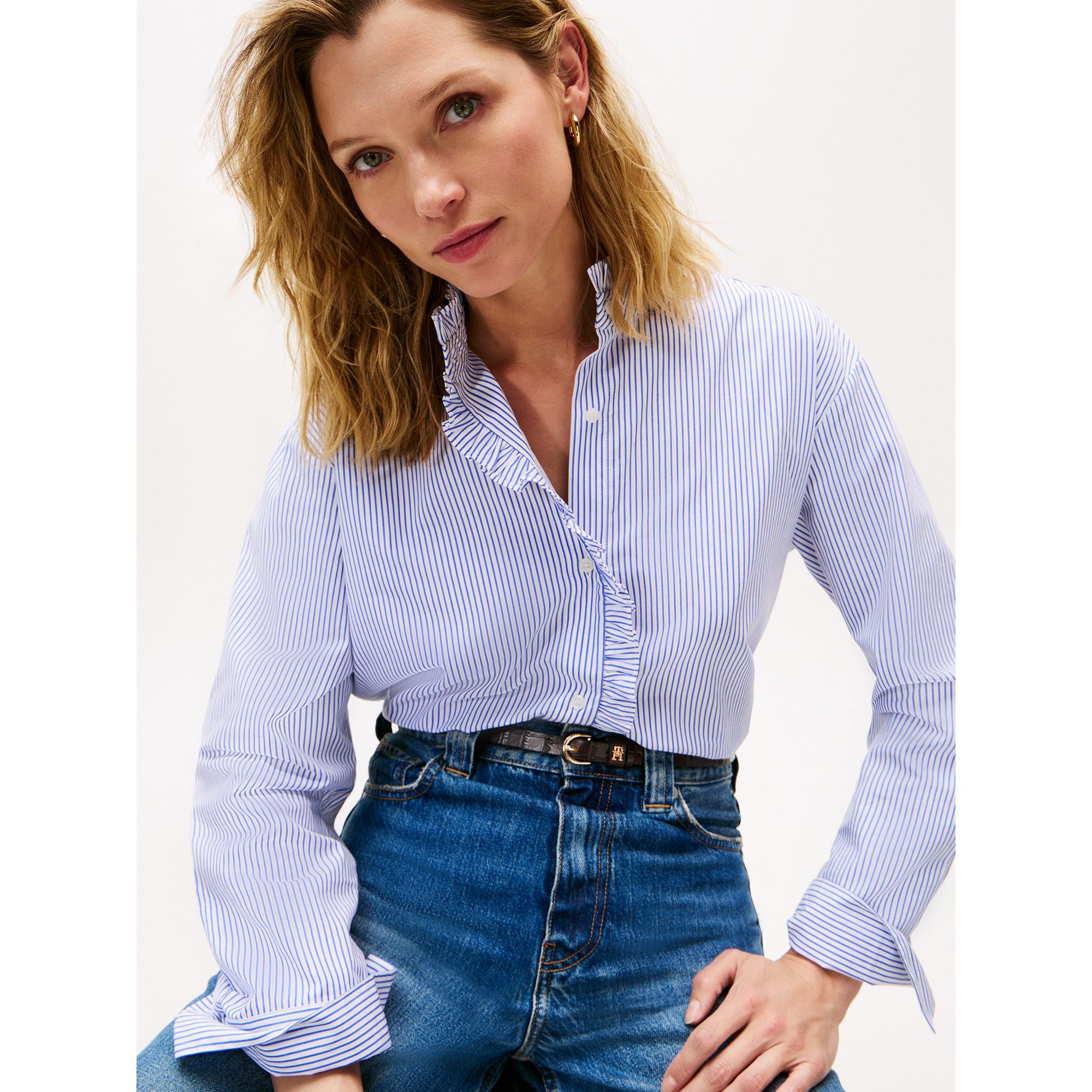 TOMMY HILFIGER Popeline Rüschenbluse  